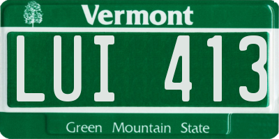 VT license plate LUI413
