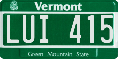 VT license plate LUI415