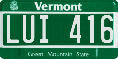 VT license plate LUI416