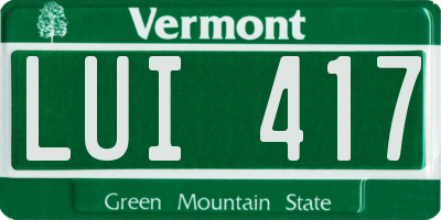 VT license plate LUI417