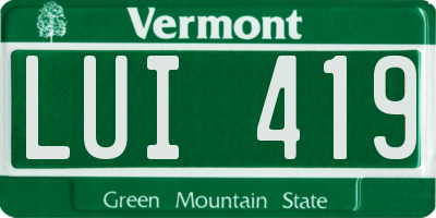 VT license plate LUI419