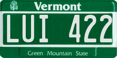 VT license plate LUI422