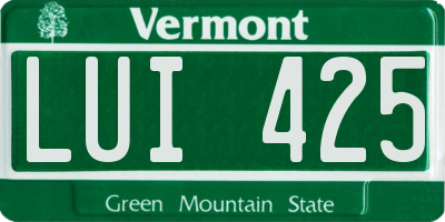 VT license plate LUI425