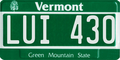 VT license plate LUI430