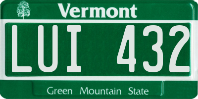 VT license plate LUI432