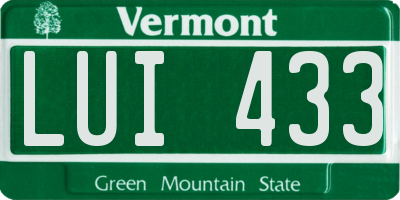 VT license plate LUI433