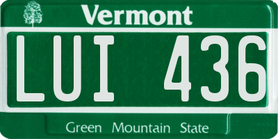 VT license plate LUI436