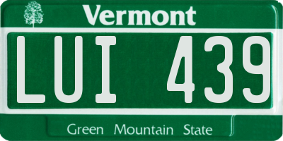 VT license plate LUI439