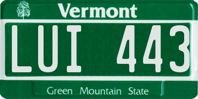 VT license plate LUI443