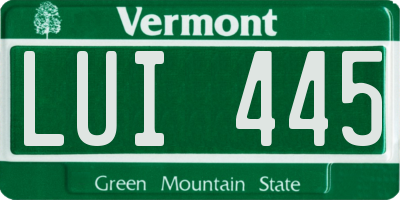 VT license plate LUI445