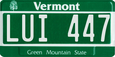 VT license plate LUI447