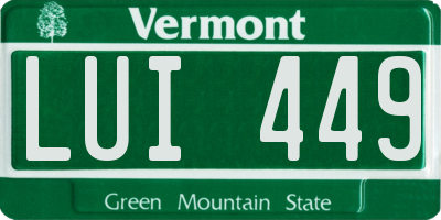VT license plate LUI449