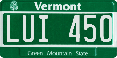 VT license plate LUI450