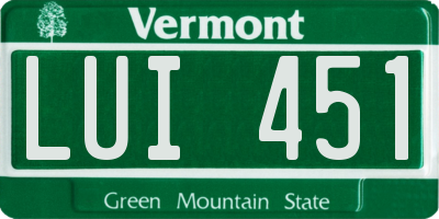 VT license plate LUI451