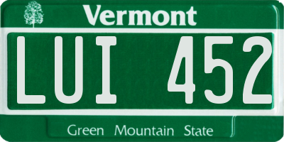 VT license plate LUI452