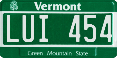 VT license plate LUI454