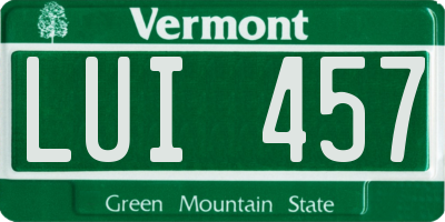 VT license plate LUI457