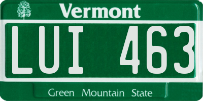 VT license plate LUI463