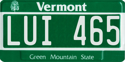 VT license plate LUI465
