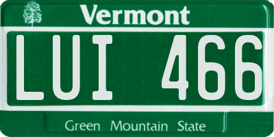 VT license plate LUI466