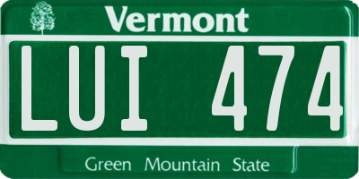 VT license plate LUI474