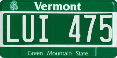 VT license plate LUI475