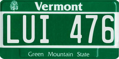 VT license plate LUI476