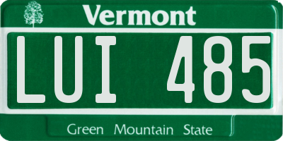 VT license plate LUI485