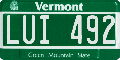 VT license plate LUI492