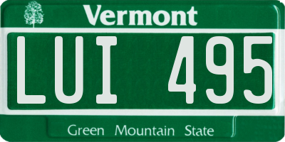 VT license plate LUI495