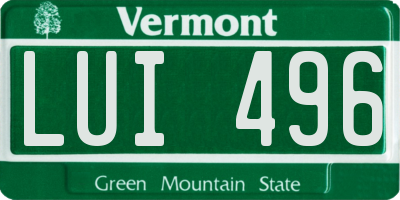 VT license plate LUI496