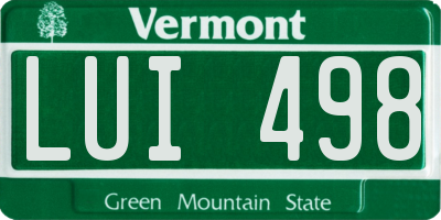 VT license plate LUI498