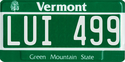 VT license plate LUI499