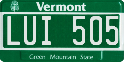 VT license plate LUI505