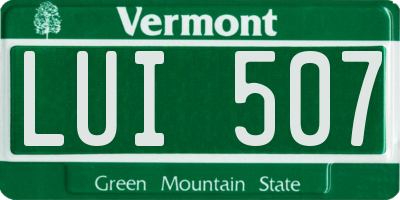 VT license plate LUI507