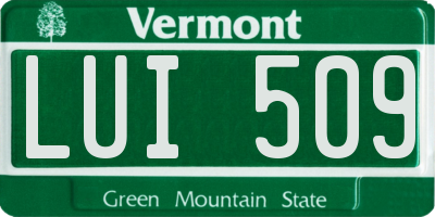 VT license plate LUI509
