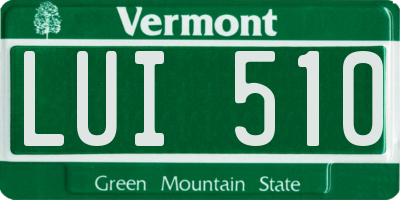 VT license plate LUI510