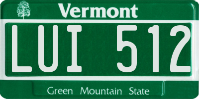 VT license plate LUI512