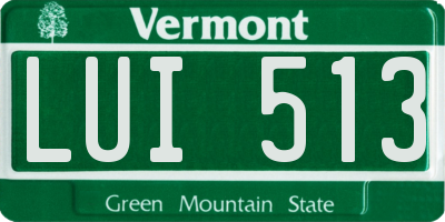 VT license plate LUI513
