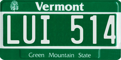 VT license plate LUI514