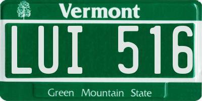VT license plate LUI516