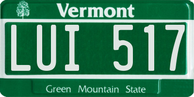 VT license plate LUI517