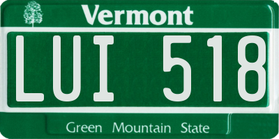VT license plate LUI518