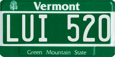 VT license plate LUI520