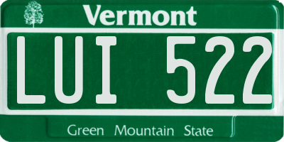 VT license plate LUI522