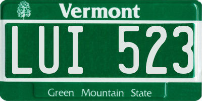 VT license plate LUI523