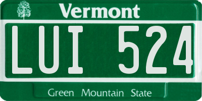 VT license plate LUI524
