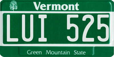 VT license plate LUI525