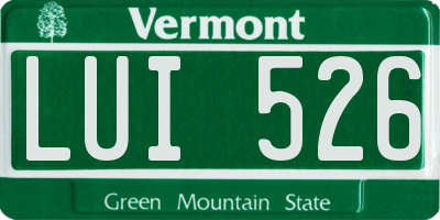VT license plate LUI526