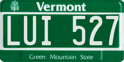 VT license plate LUI527